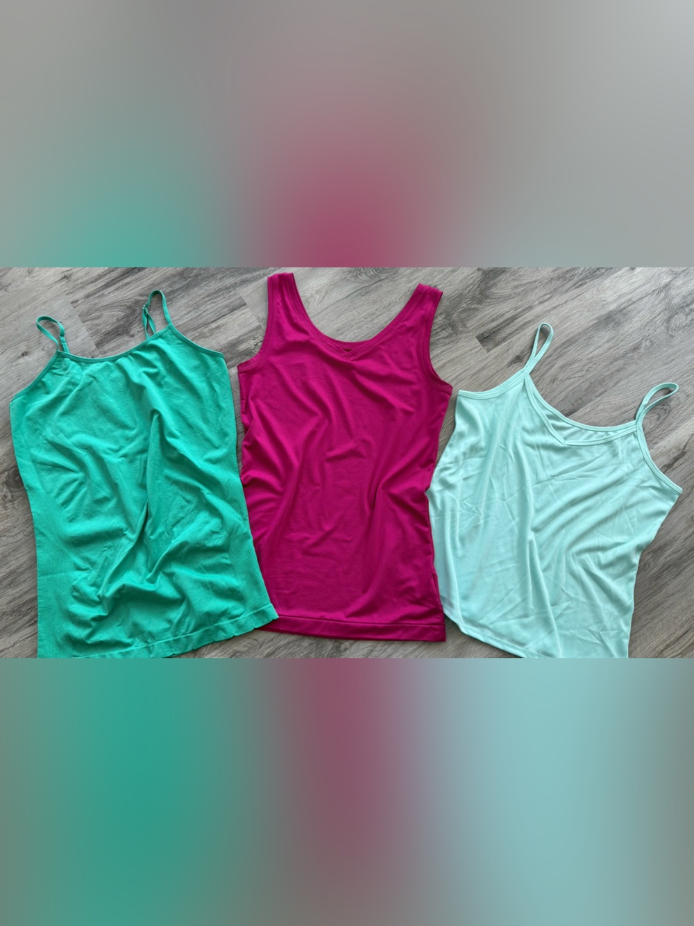 3-Pack Women's Tank Tops - Teal/Green, Magenta & Mint
